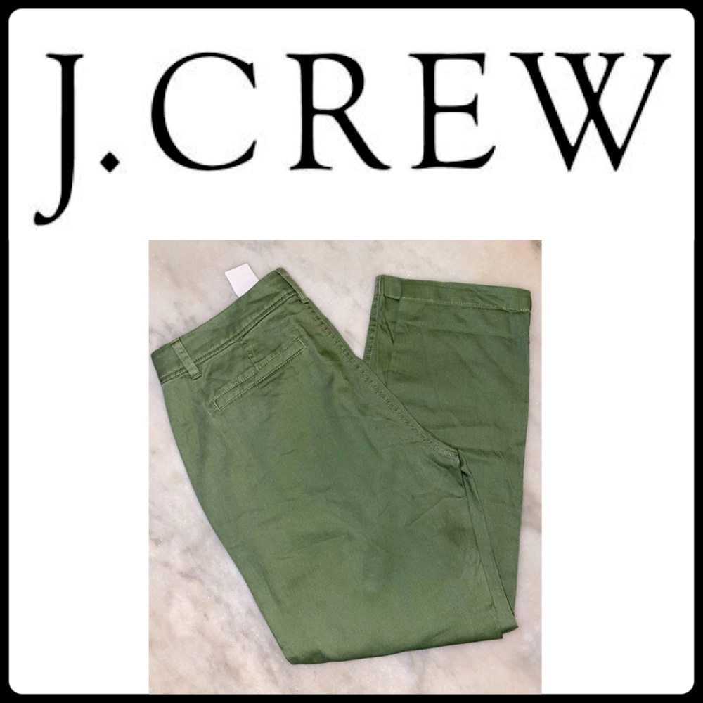 J.crew Slim boyfriend Chino pant-8-green NWT!
